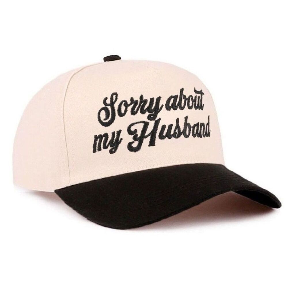 Sorry About My Husband Two-Tone Dad Hat Adjustable Cotton Baseball Cap Funny